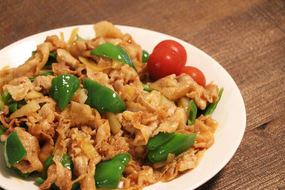 豚バラ肉とピーマンのケチャップ炒め